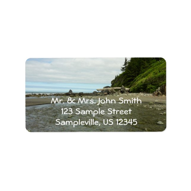 Norra Kalifornien Kusten från Redwood Park Adressetikett (Framsidan)