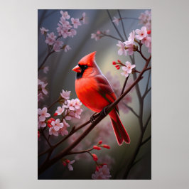 Norra kardinal Ohio Red Bird Poster