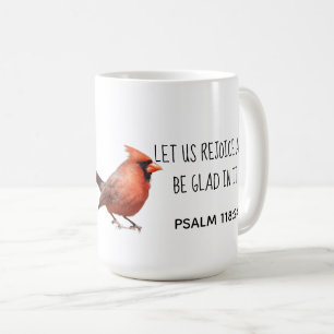 Norra kardinalen, w Verse från Psalm 118:24 Kaffemugg