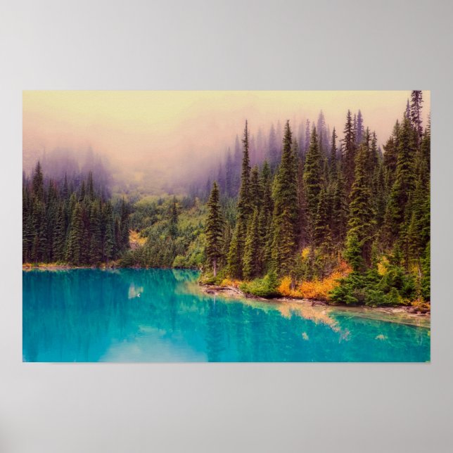 Norra landskapet med Gräs Träd Rustic Poster (Framsidan)