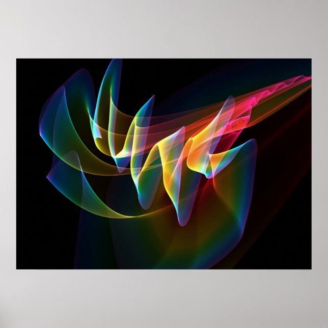 Norra Ljus, Abstrakt Rainbow Aurora Colorful Poster (Framsidan)