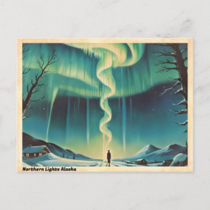 Norra Ljus Alaska Vintage resor Vykort