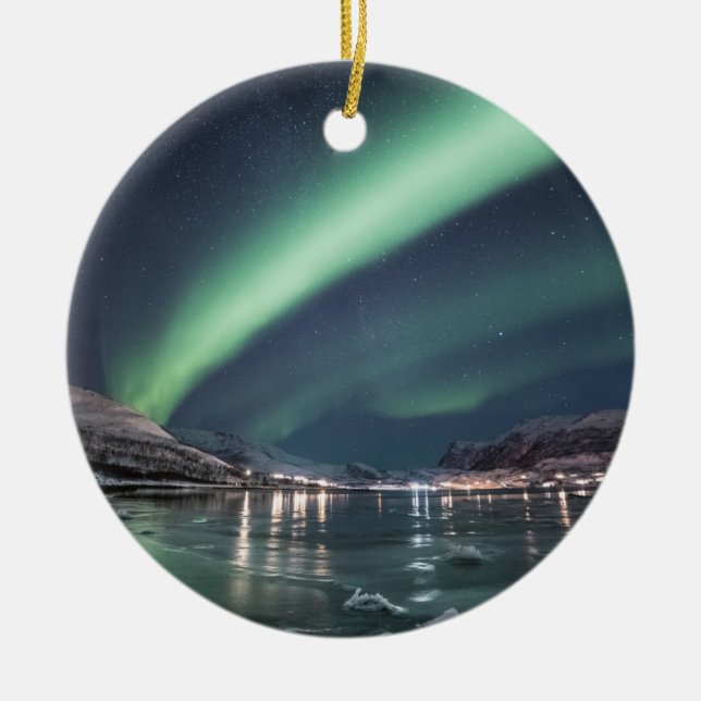 Norra Ljus Arktis Julgransprydnad Keramik (Framsidan)