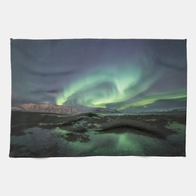 Norra Ljus Astro Photo Kökshandduk (Horisontell)
