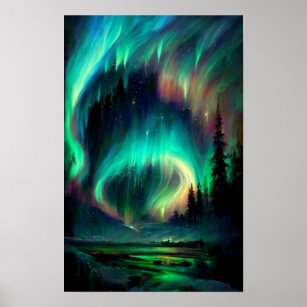 Norra Ljus, Aurora Borealis, Alaska Poster