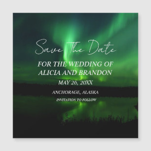 Norra Ljus Aurora Borealis Bröllop Magnet