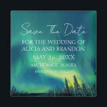 Norra Ljus Aurora Borealis Bröllop Magnet<br><div class="desc">Elegant,  modern,  trendig Aurora Borealis Bröllop,  Spara datum magneter. Norra Ljus,  Alaska. Du kan anpassa den med dina detaljer.</div>