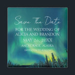 Norra Ljus Aurora Borealis Bröllop Magnet<br><div class="desc">Elegant,  modern,  trendig Aurora Borealis Bröllop,  Spara datum magneter. Norra Ljus,  Alaska. Du kan anpassa den med dina detaljer.</div>