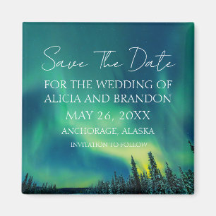 Norra Ljus Aurora Borealis Bröllop Magnet