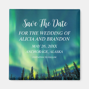 Norra Ljus Aurora Borealis Bröllop Magnet