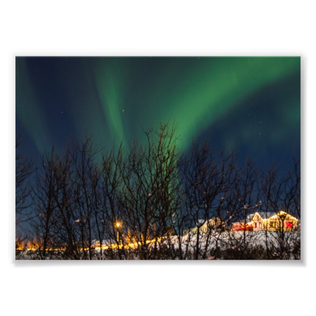 Norra Ljus - Aurora Borealis-Islandet Fototryck (Framsidan)
