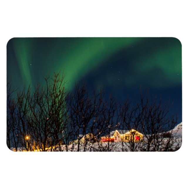 Norra Ljus - Aurora Borealis-Islandet Magnet (Horisontell)