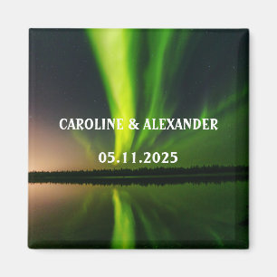 Norra Ljus Aurora Borealis Night Himlar Bröllop Magnet
