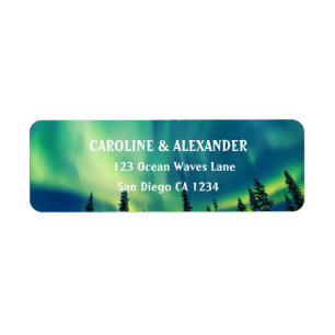 Norra Ljus Aurora Borealis Night Himlar Return L Returadress Etikett