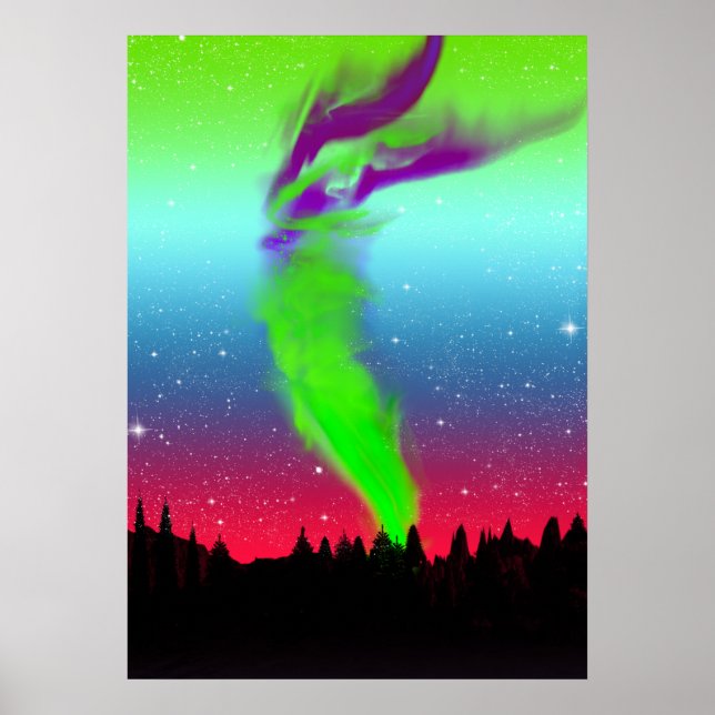 Norra Ljus - Aurora Borealis Poster (Framsidan)