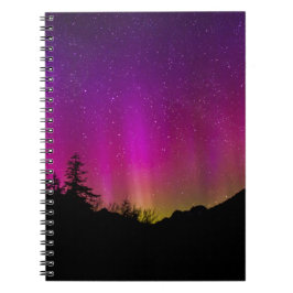 Norra Ljus Aurora Borealis Starry Night Himlar Anteckningsbok