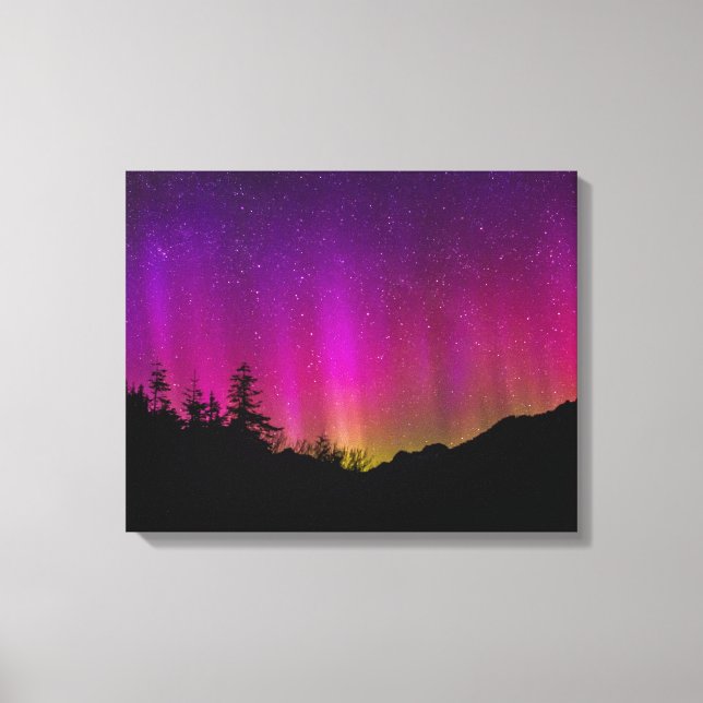 Norra Ljus Aurora Borealis Starry Night Himlar Canvastryck (Framsida)