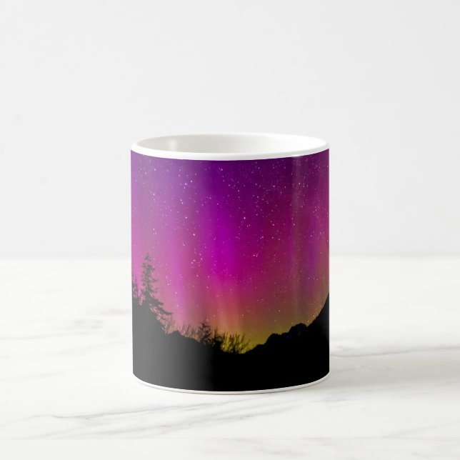 Norra Ljus Aurora Borealis Starry Night Himlar Kaffemugg (Center)