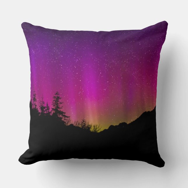 Norra Ljus Aurora Borealis Starry Night Himlar Kudde (Framsida)