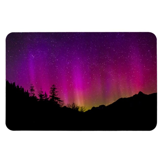 Norra Ljus Aurora Borealis Starry Night Himlar Magnet (Horisontell)