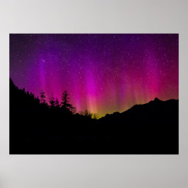 Norra Ljus Aurora Borealis Starry Night Himlar Poster