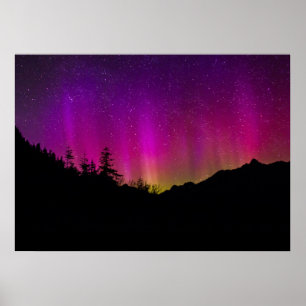 Norra Ljus Aurora Borealis Starry Night Himlar Poster