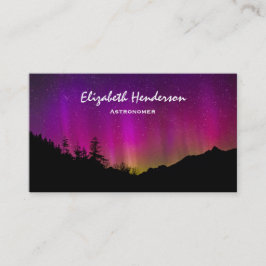 Norra Ljus Aurora Borealis Starry Night Himlar Visitkort