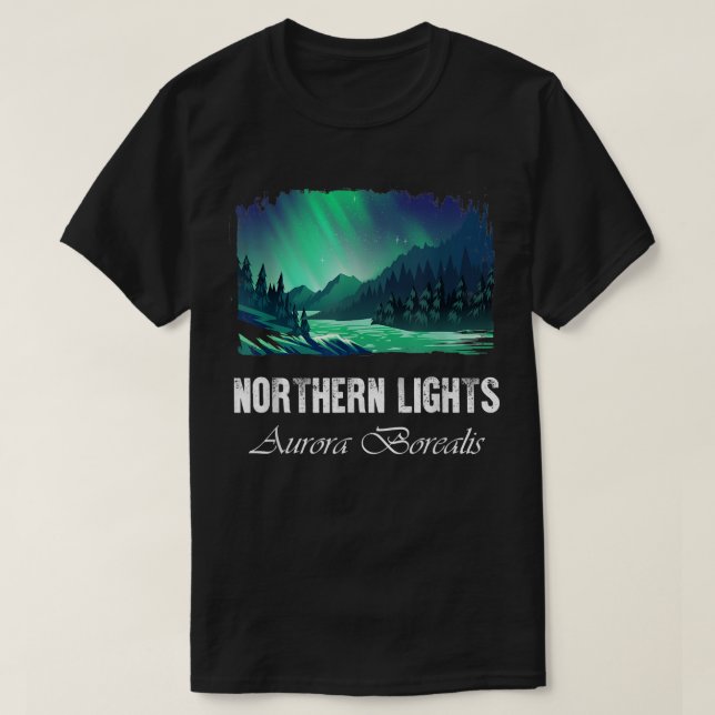 Norra Ljus, Aurora Borealis  T Shirt (Design framsida)