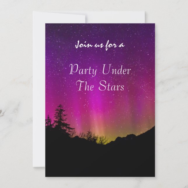 Norra Ljus Auroran Borealis Party Inbjudningar (Framsida)