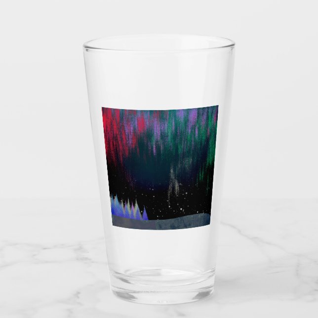 Norra Ljus Contemporary liggande Glaskopp (Framsida)