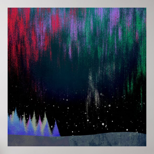 Norra Ljus Contemporary liggande Poster (Framsidan)