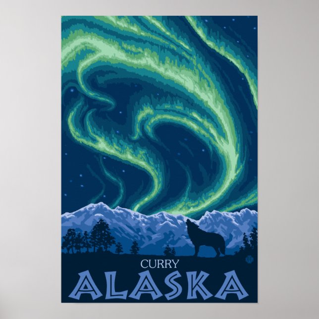 Norra Ljus - Curry, Alaska Poster (Framsidan)