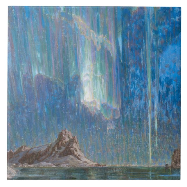 Norra Ljus från norra Norgen (Aurora) Kakelplatta (Framsidan)