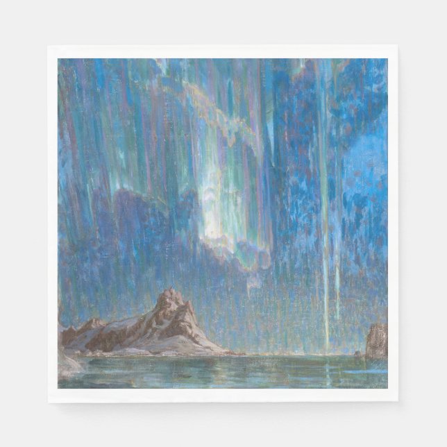 Norra Ljus från norra Norgen (Aurora) Pappersservett (Framsidan)