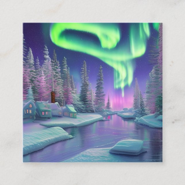 Norra Ljus Fyrkantigt Visitkort (Framsida)