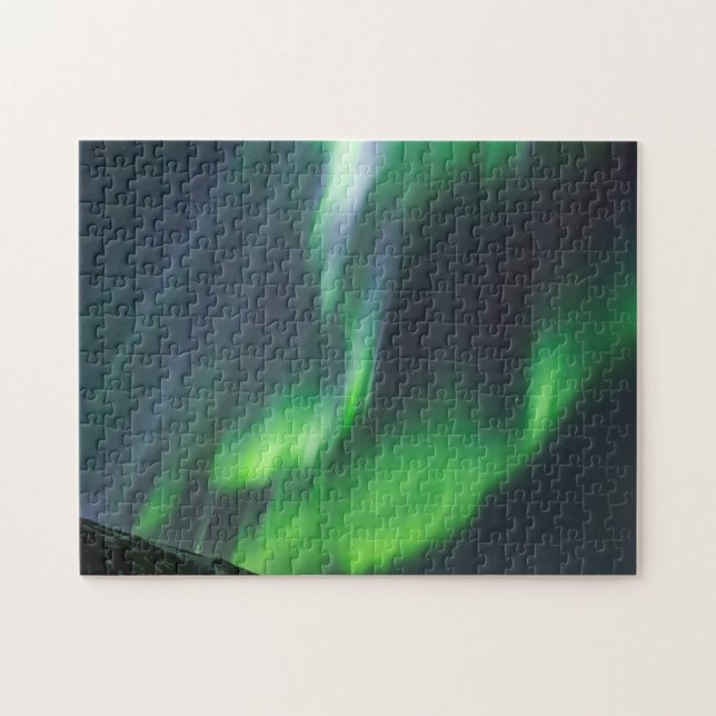Norra Ljus Glowing | Norra Islandet Pussel (Horisontell)