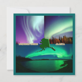Norra Ljus i Alaska Collage Inbjudningar
