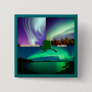 Norra Ljus i Alaska Collage Knapp
