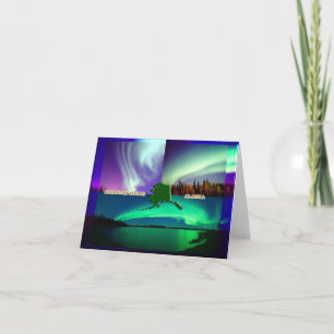 Norra Ljus i Alaska Collage Kort