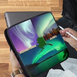 Norra Ljus i Alaska Collage Laptop Sleeve