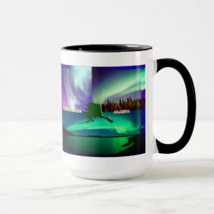 Norra Ljus i Alaska Collage Mugg