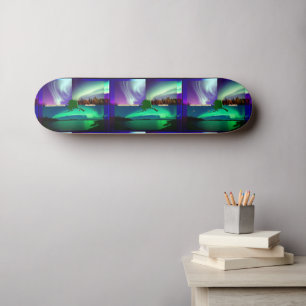 Norra Ljus i Alaska Collage Skateboard Bräda 19,5 Cm