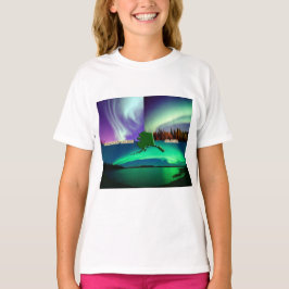 Norra Ljus i Alaska Collage T Shirt