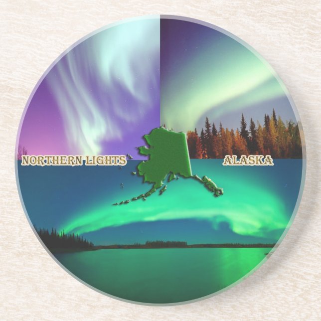 Norra Ljus i Alaska Collage Underlägg (Framsidan)