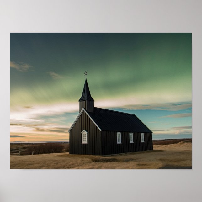 Norra ljus i Budir-kyrkan Poster (Framsidan)