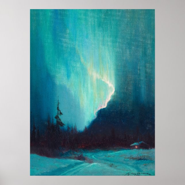 Norra Ljus, Juneau, Alaska, Sydney Laurence Poster (Framsidan)
