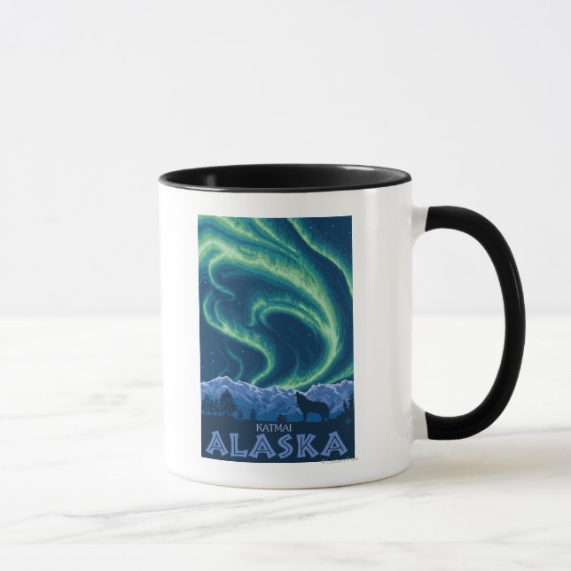 Norra Ljus - Katmai, Alaska Mugg (Höger)