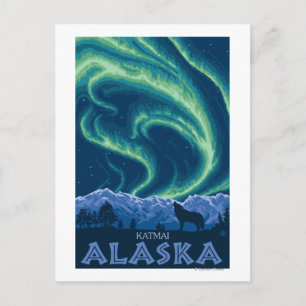 Norra Ljus - Katmai, Alaska Vykort