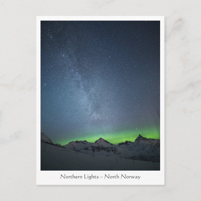 Norra Ljus Milky Way Vykort (Framsida)