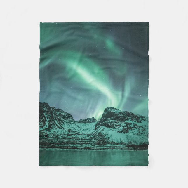 Norra Ljus Natur Foto Fleecefilt (Framsidan)